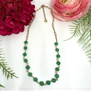 NEW⚜️Green Agate Gemstone Beaded Necklace